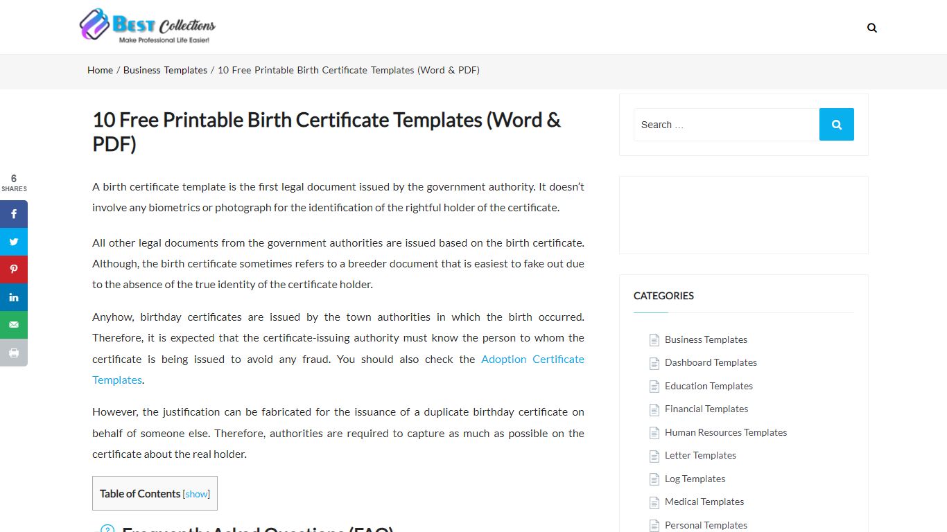 10 Free Printable Birth Certificate Templates (Word & PDF)